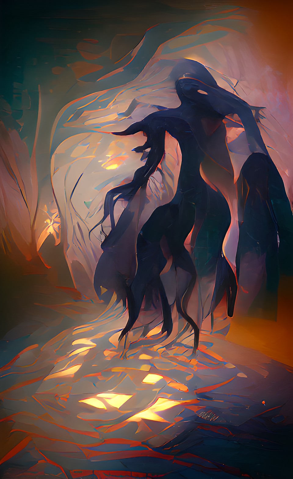 Shadow Creatures in a cave